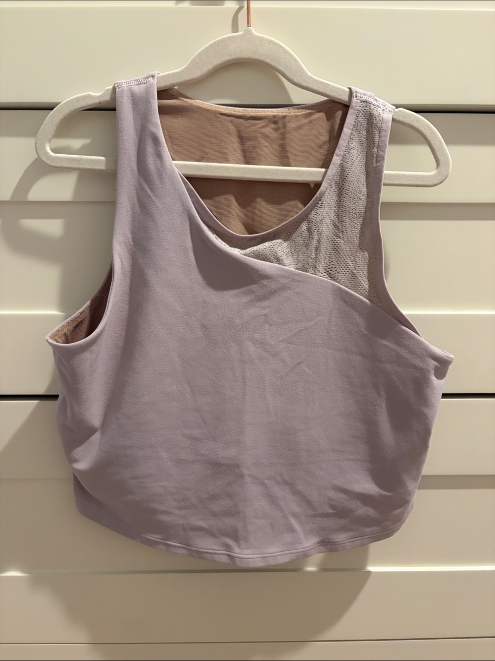 Athleta Lavender Mesh-Accent Crop Tank